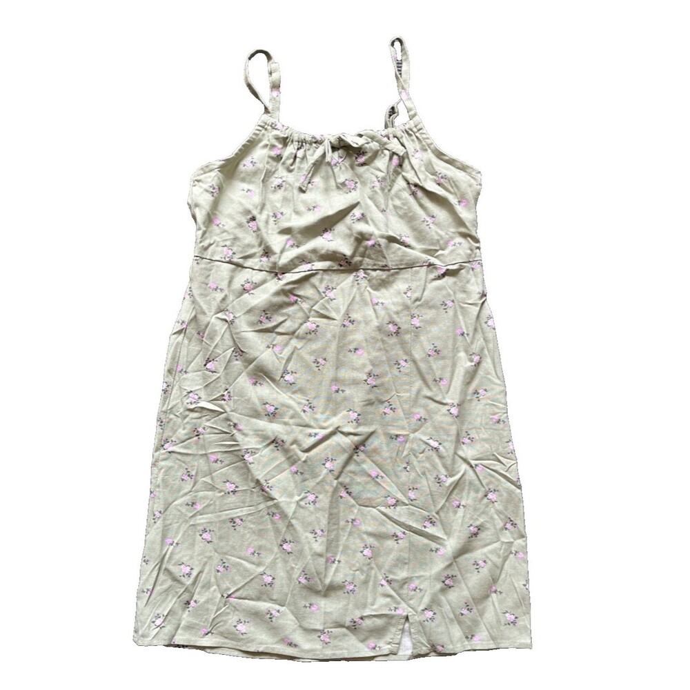 Art Class Girls Green Floral Sleeveless Dress Adjustable Straps Size L 10/12
